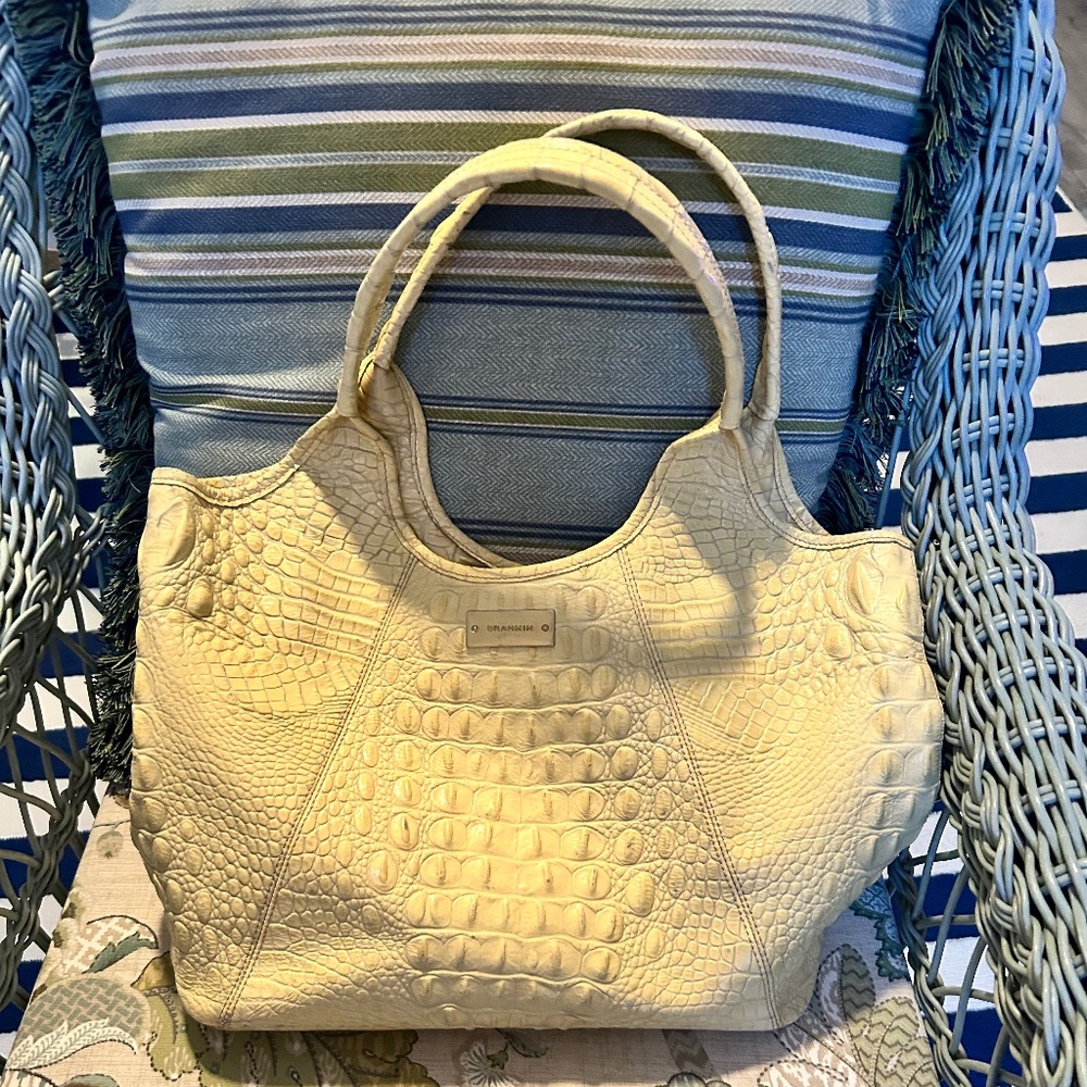 Beautiful Brahmin Yellow Leather Brahmin Bag